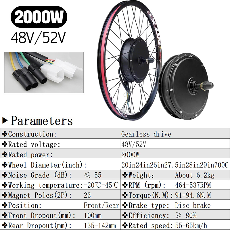 Peças de Conversão para Ebike  - 72V 5000W Hub Motor Kit avaliação e preço